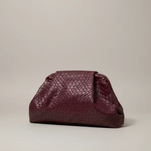 Sac tressé simili cuir bordeaux élégant - Vue 1 - sac tressé