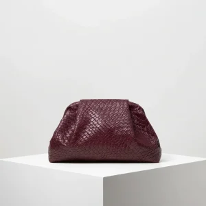 Sac tressé simili cuir bordeaux élégant - Vue 2 - sac tressé