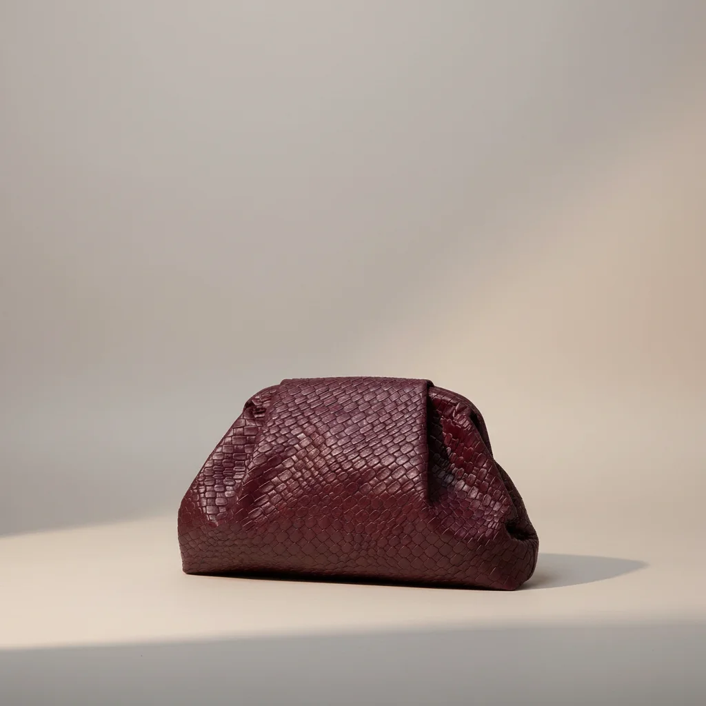 Sac tressé simili cuir bordeaux élégant - Vue 5 - sac tressé