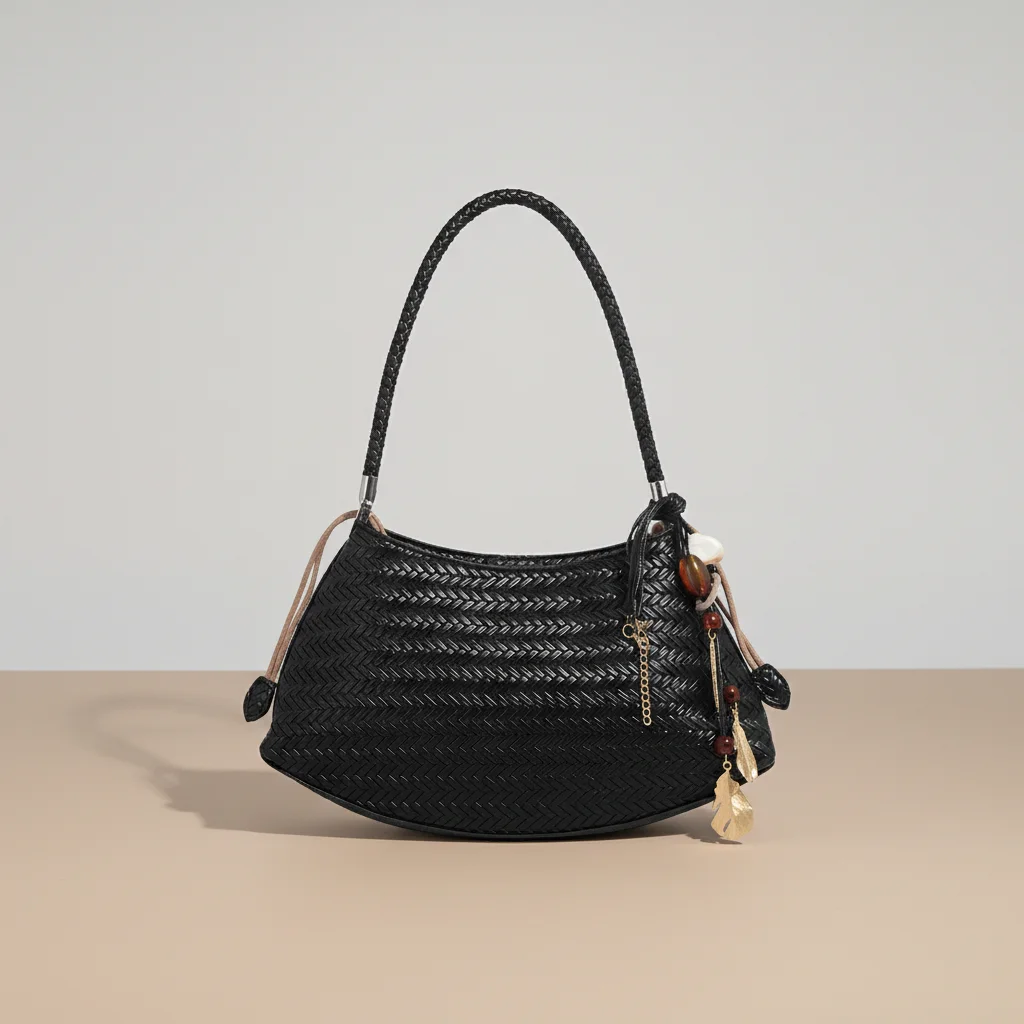 Sac tressé simili cuir élégant vintage - Vue 5 - sac tressé
