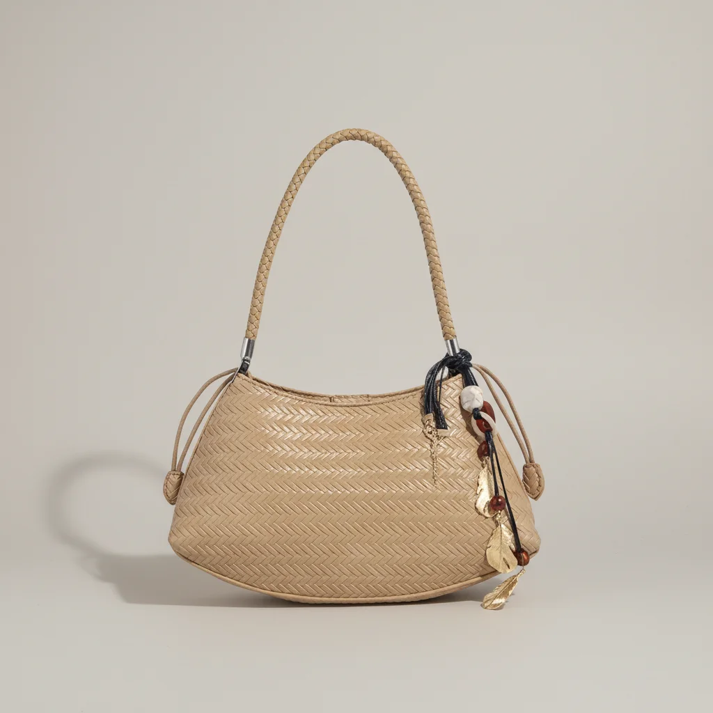 Sac tressé simili cuir élégant vintage - Vue 8 - sac tressé